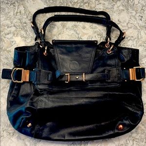 Vintage Kooba Big Black Designer Tote Bag
